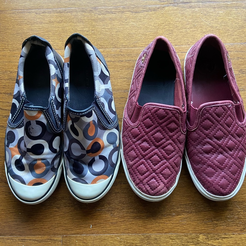 Tory Burch & Coach slip ons